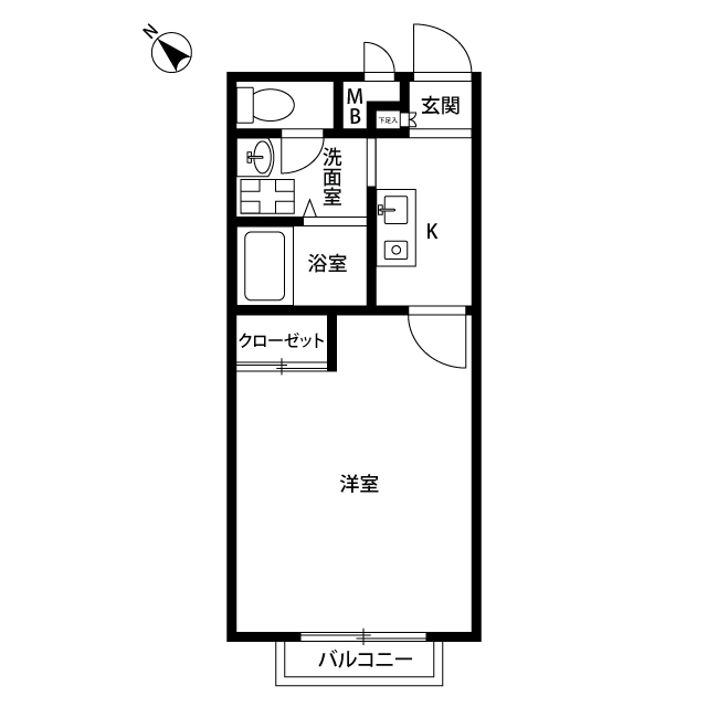 北海道：アンプルール クラージュ 逗子Aの賃貸物件画像
