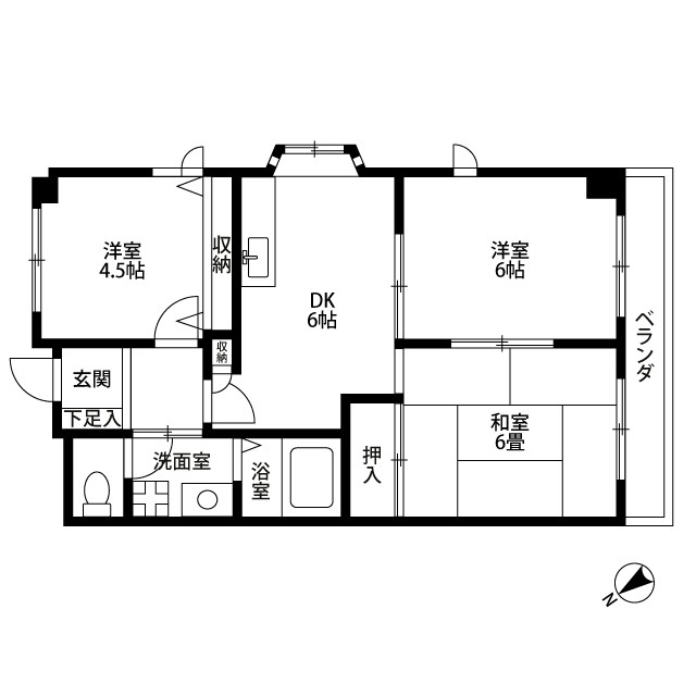 埼玉県：サンシティパールマンションⅡの賃貸物件画像