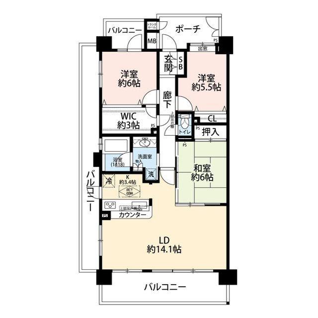 神奈川県：クレストフォルム横浜鶴見ディアガーデンの賃貸物件画像