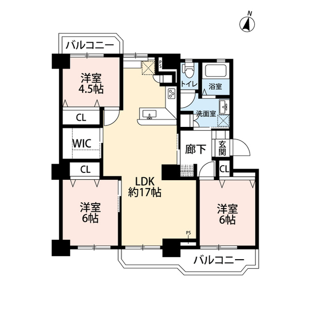 兵庫県：中山五月台住宅17号棟の賃貸物件画像