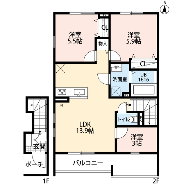 大阪府：レスポワール　E　富木の賃貸物件画像